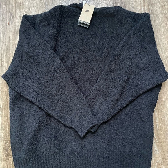Nike Phoenix Cozy Knit AOP Boucle Cardigan Sweater Black Women’s XL FZ1711-010 - Picture 2 of 5